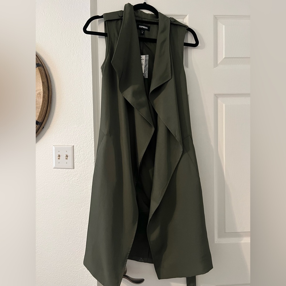 NWT Express long belted sleeveless vest